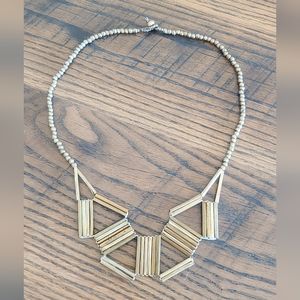Noonday geometric artillery gold and silver beaded necklace
